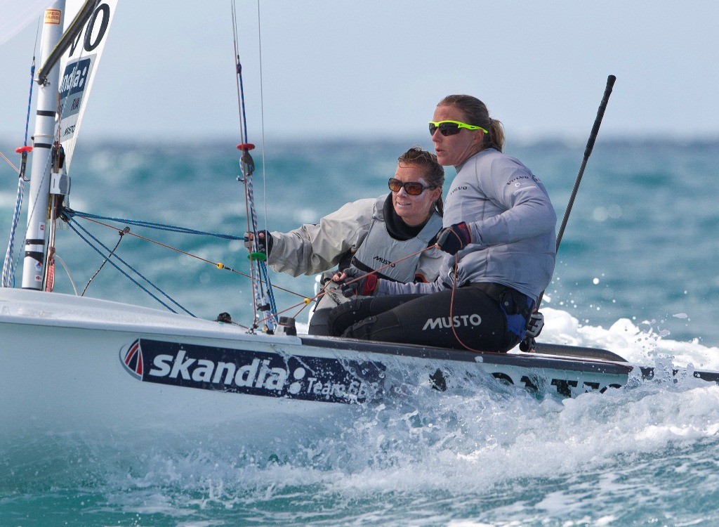 Hannah Mills and Saskia Clark 470 - RYA Olympic Classes Spring Series 2012 ©  Richard Langdon/Skandia Team GBR